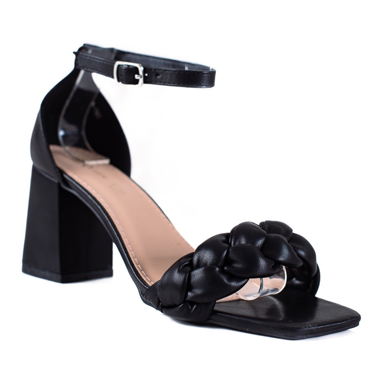 SHELOVET Pletené dámské sandály černá