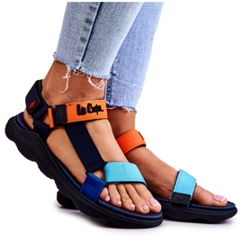Dámské sportovní sandály Lee Cooper LCW-22-34-0953L Multicolor námořnická modř pomerančový vícebarevný
