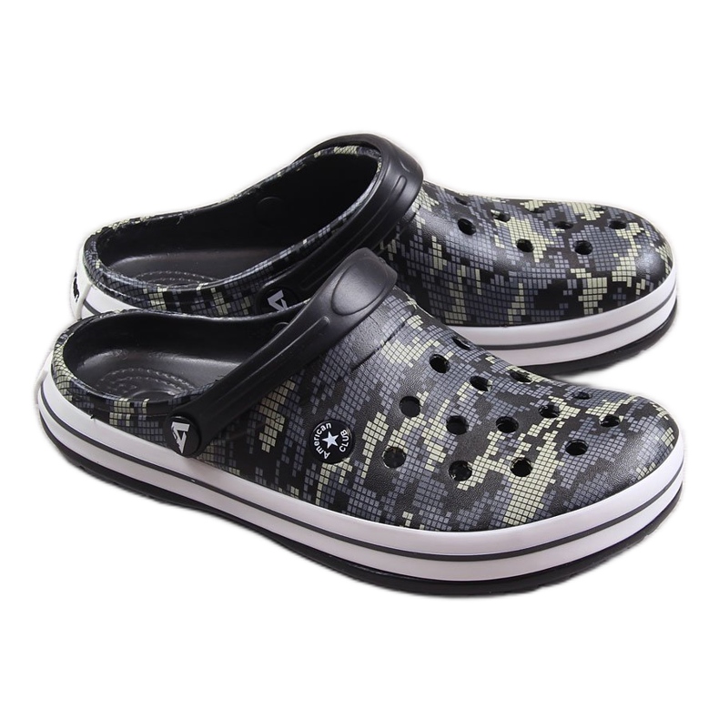 American Club černé černé camo pánské pantofle černá