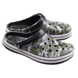 Pánské černé camo pantofle American Club zelená
