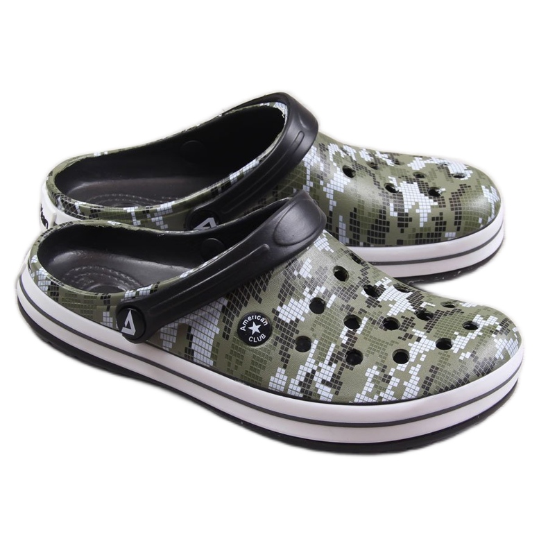 Pánské černé camo pantofle American Club zelená