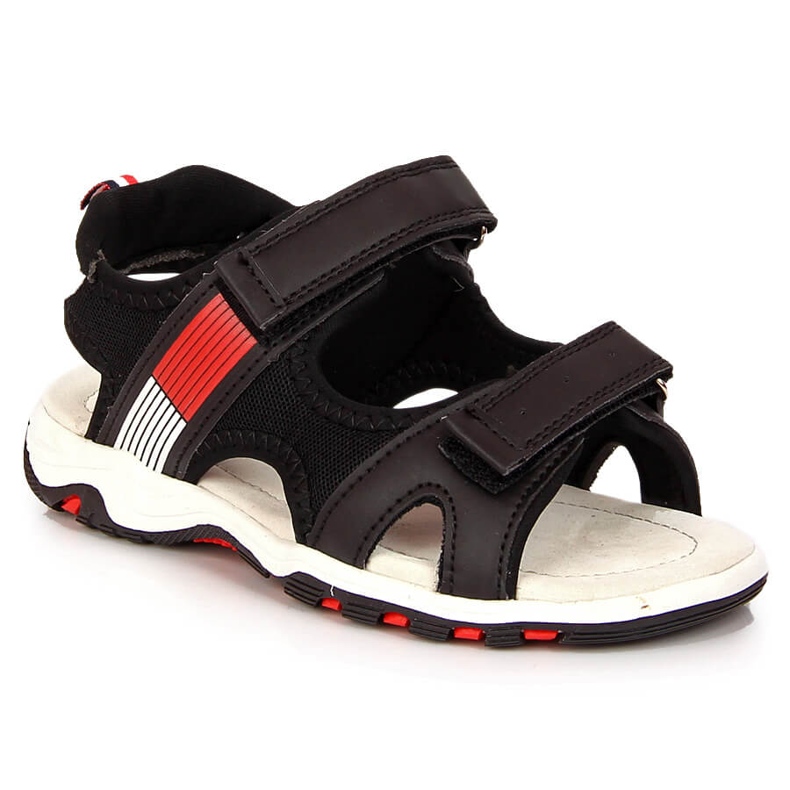 Černé chlapecké sandály American Club se suchým zipem černá