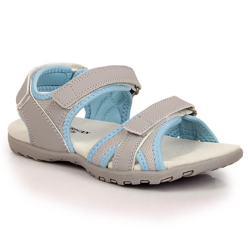 Šedé sportovní dívčí sandály American Club šedá