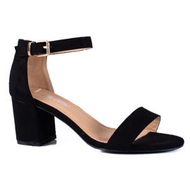 SHELOVET Černé dámské sandály černá SHELOVET Černé dámské sandály černá