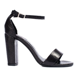 SHELOVET Sandály Na Vysokém Baru černá SHELOVET Sandály Na Vysokém Baru černá