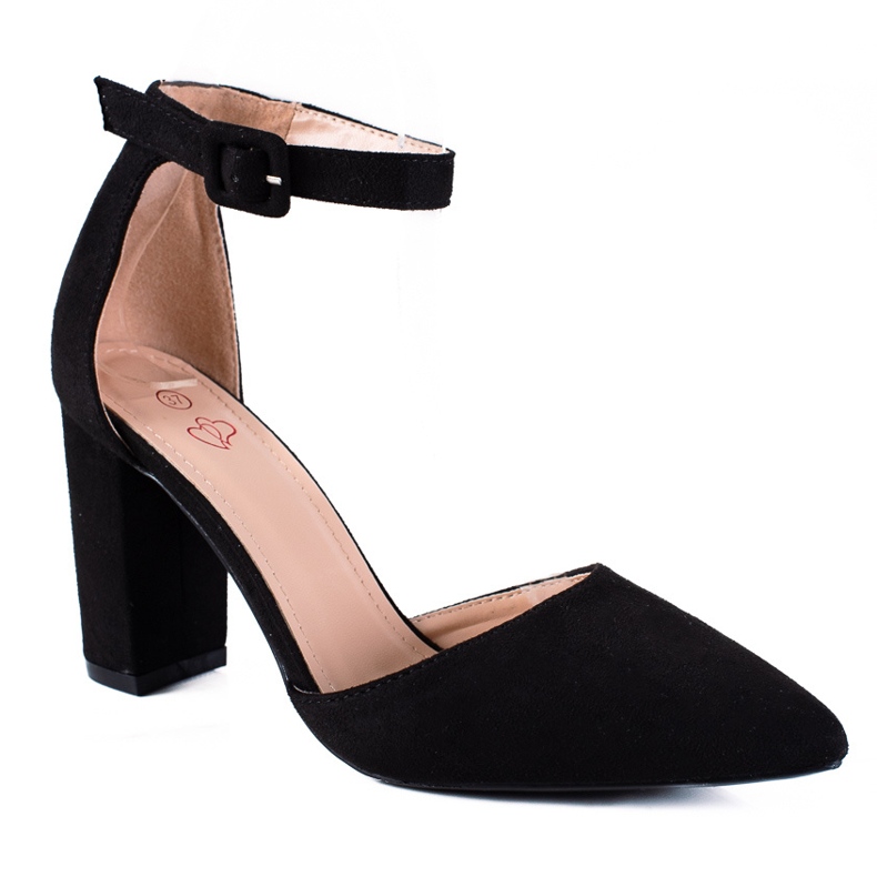 SHELOVET Semišové Lodičky Na Sloupu černá SHELOVET Semišové Lodičky Na Sloupu černá