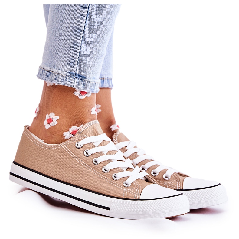 PJ1 Dámské klasické tenisky vázané tmavě béžová Be Mine béžový