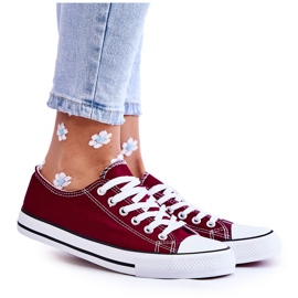 Dámské klasické tenisky vázané Burgundy Be Mine červený