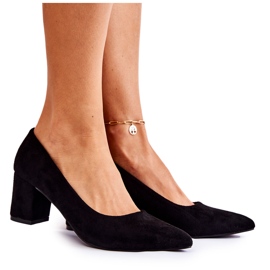 PS1 Klasické Semišové Lodičky Na Baru černá Lency černý