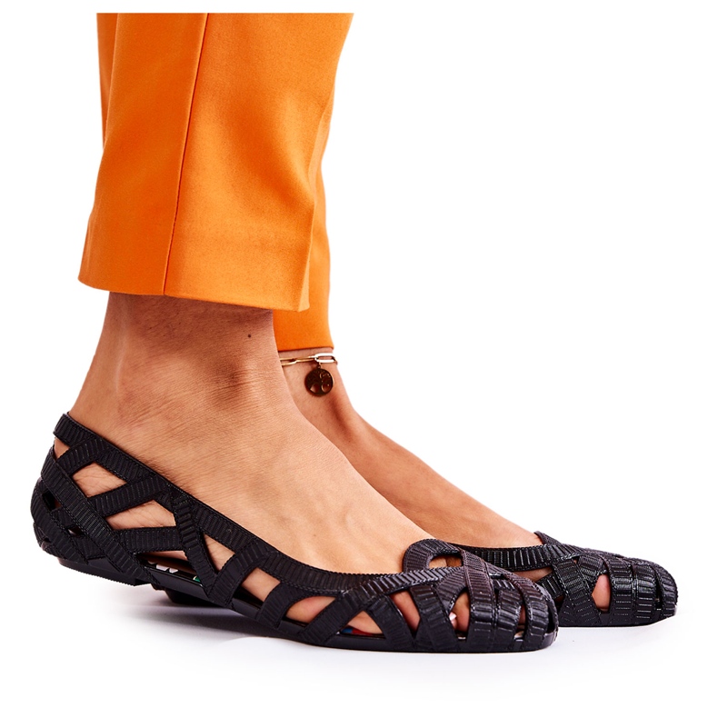 PH1 Dámské černé gumové baleríny Indila černá