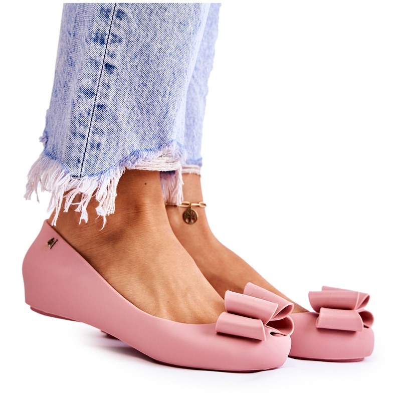 PH1 Dámské Gumové Baleríny S Mašlí Růžový Florret