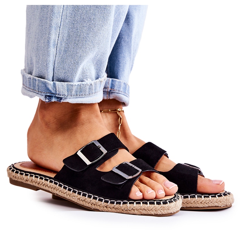 PG1 Klasické semišové dámské pantofle Black Casilda černá