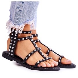 PG1 Dámské sandály s cvočky černé Cavos černý