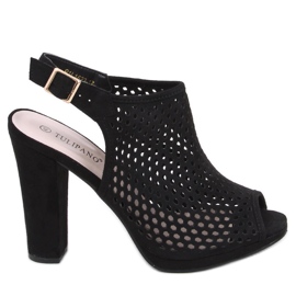 Prolamované sandály Sydney Black černý