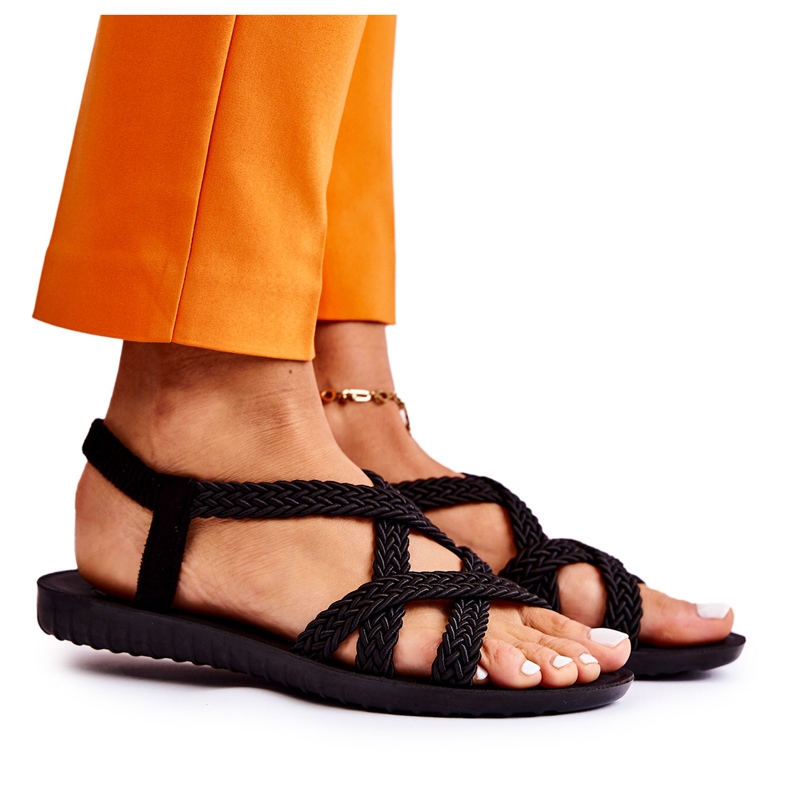 PS1 Dámské černé pletené sandály Marell černá