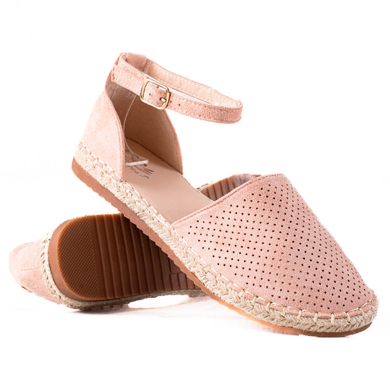SHELOVET Prolamované espadrilky růžový SHELOVET Prolamované espadrilky růžový