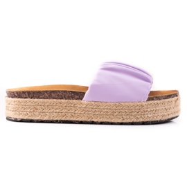 SHELOVET Dámské pantofle espadrilky fialová