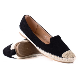 SHELOVET Semišové espadrilky černá SHELOVET Semišové espadrilky černá