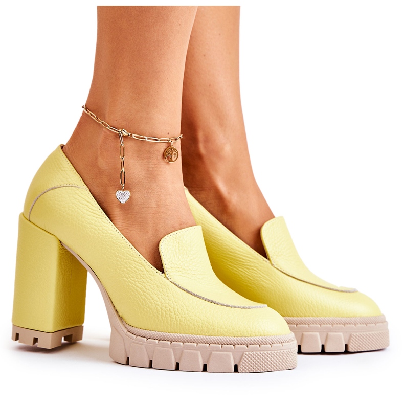 PA2 Módní lodičky na masivní žluté platformě Margott žlutá
