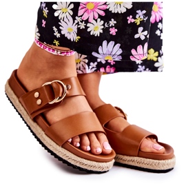 FB1 Módní dámské béžové pantofle Penelope hnědý FB1 Módní dámské béžové pantofle Penelope hnědý