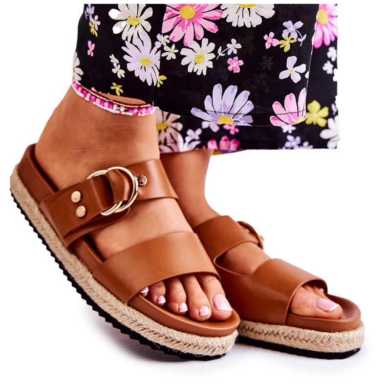 FB1 Módní dámské béžové pantofle Penelope hnědý FB1 Módní dámské béžové pantofle Penelope hnědý