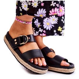 FB1 Módní dámské černé pantofle Penelope černý