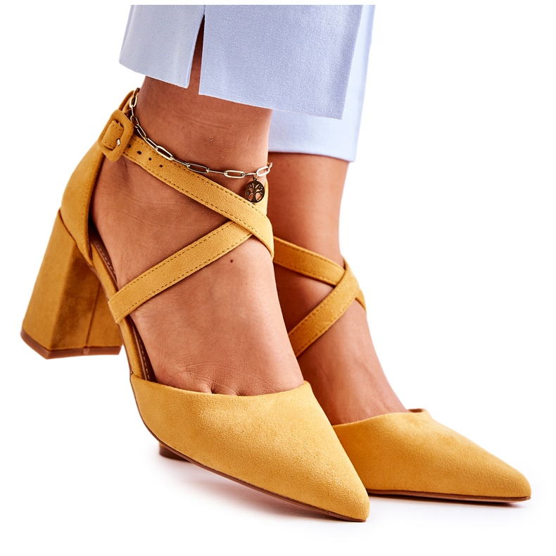 FB1 Módní Sandály Na žluté Sinari Bar žlutá