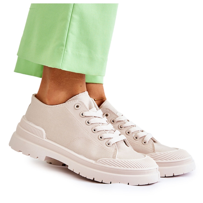 PS1 Dámské látkové tenisky Světle béžová Parossa béžový PS1 Dámské látkové tenisky Světle béžová Parossa béžový