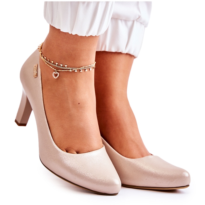 Dámské lodičky Sergio Leone Gold Shiny Orsola zlatý