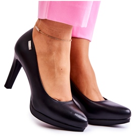 Sergio Leone Dámská klasická pumpy na platformě černá černý