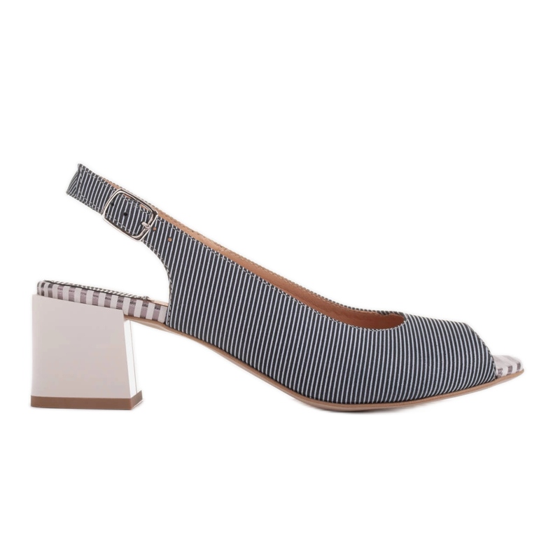 Marco Shoes Pohodlné dámské sandály se zajímavou kůží modrý