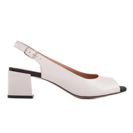 Marco Shoes Pohodlné dámské sandály z bílé kůže bílý