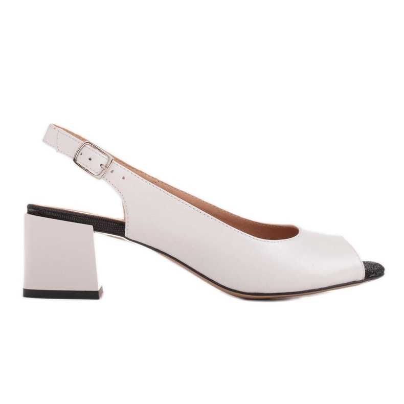 Marco Shoes Pohodlné dámské sandály z bílé kůže bílý