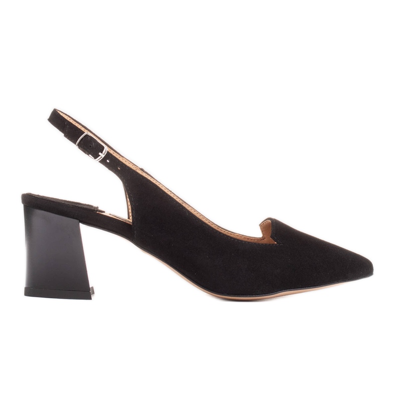 Marco Shoes Sandály vyrobené z jemného přírodního semiše černá