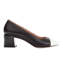 Marco Shoes Černobílé kožené lodičky černý