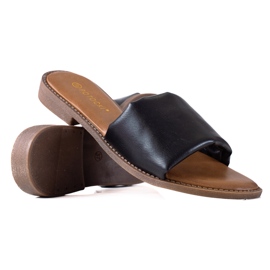 W. Potocki Pantofle Potocki se širokým páskem černá