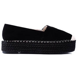 SHELOVET Semišové espadrilky černý