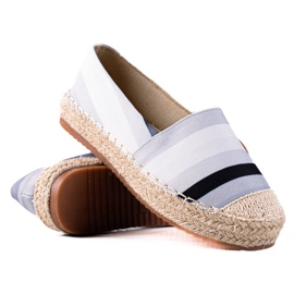 SHELOVET Pruhované espadrilky černý vícebarevný