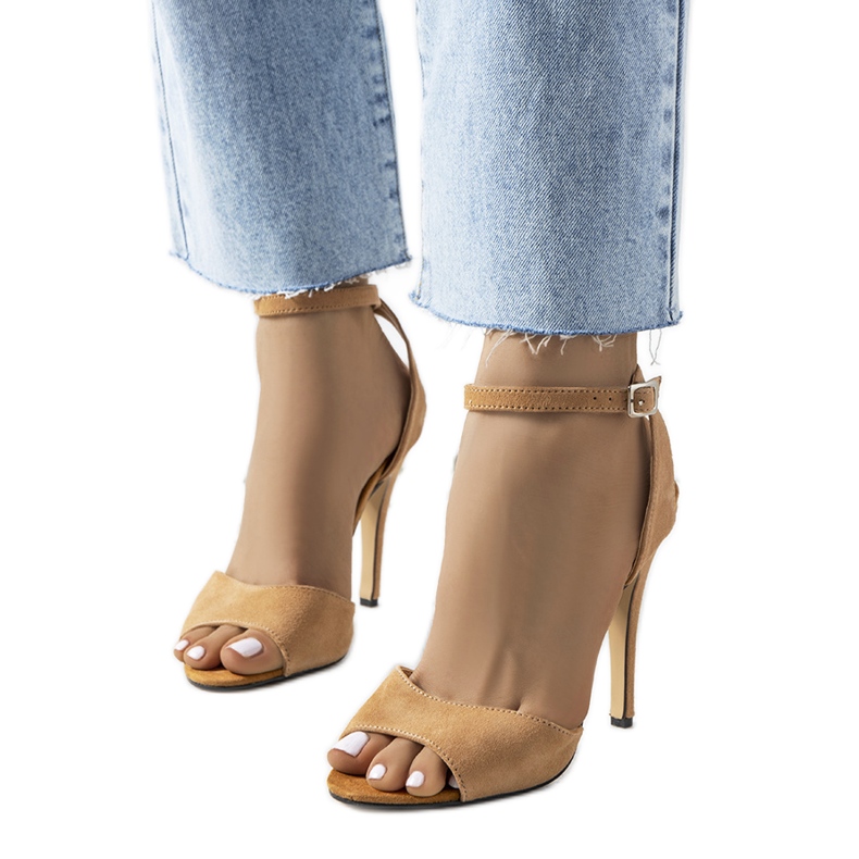 Béžové otevřené lodičky na podpatku Luigina béžový