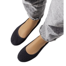 Prolamované baleríny Black Holmen černý