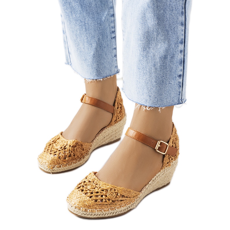 Hnědé espadrilky na klínech Dafin hnědý