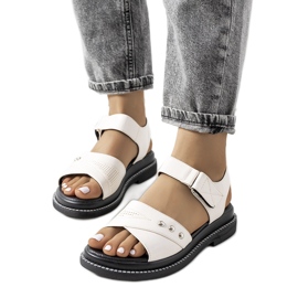 Bílé sandály na platformě Meis béžový ecru Bílé sandály na platformě Meis béžový ecru