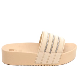 Pantofle Leah Beige s vysokou podrážkou béžový Pantofle Leah Beige s vysokou podrážkou béžový
