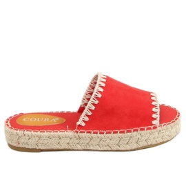 Dámské pantofle espadrilky Leven Red červený