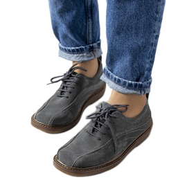 Šedé kožené dámské boty značky Morten šedá Šedé kožené dámské boty značky Morten šedá