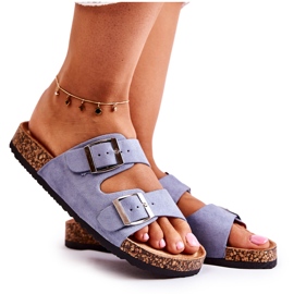 FB1 Dámské pantofle modré Misandei modrý FB1 Dámské pantofle modré Misandei modrý