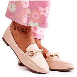 PG1 Dámské mokasíny s ozdobnými perlami Béžová Sergia béžový PG1 Dámské mokasíny s ozdobnými perlami Béžová Sergia béžový