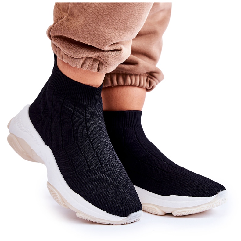 Dámská vysoká látková sportovní obuv černá Nolly