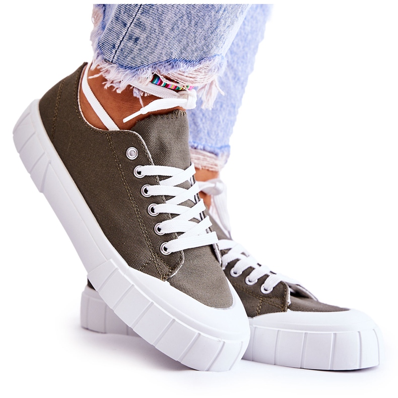 PS1 Dámské Tenisky na platformě Khaki Comes zelená