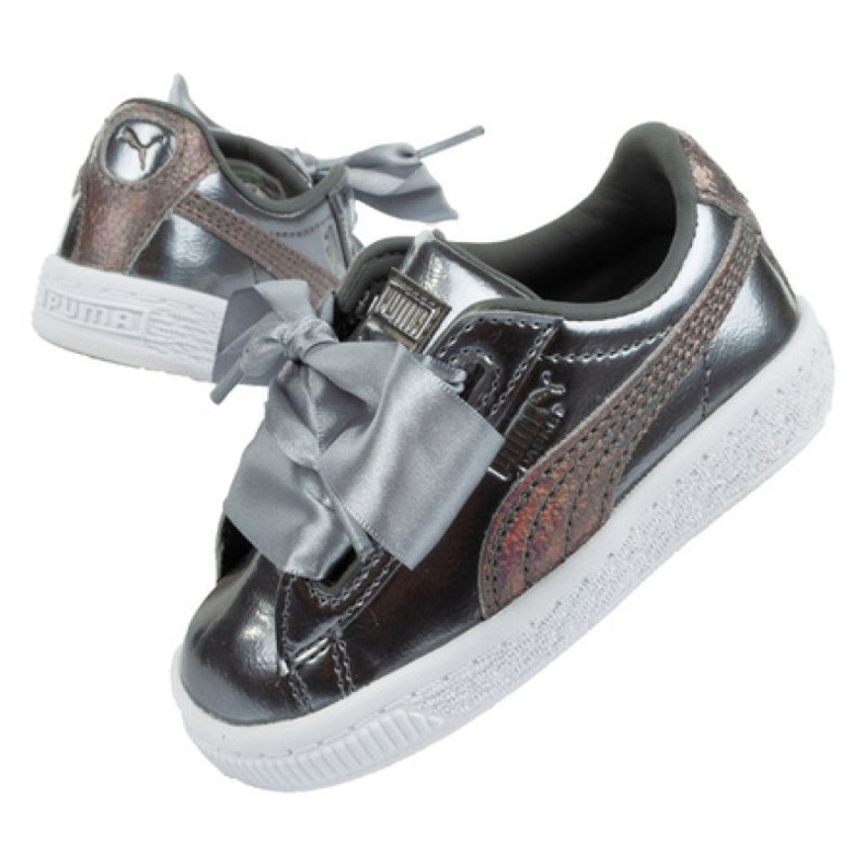 Tenisky Puma Basket Jr 365995 01 stříbrný